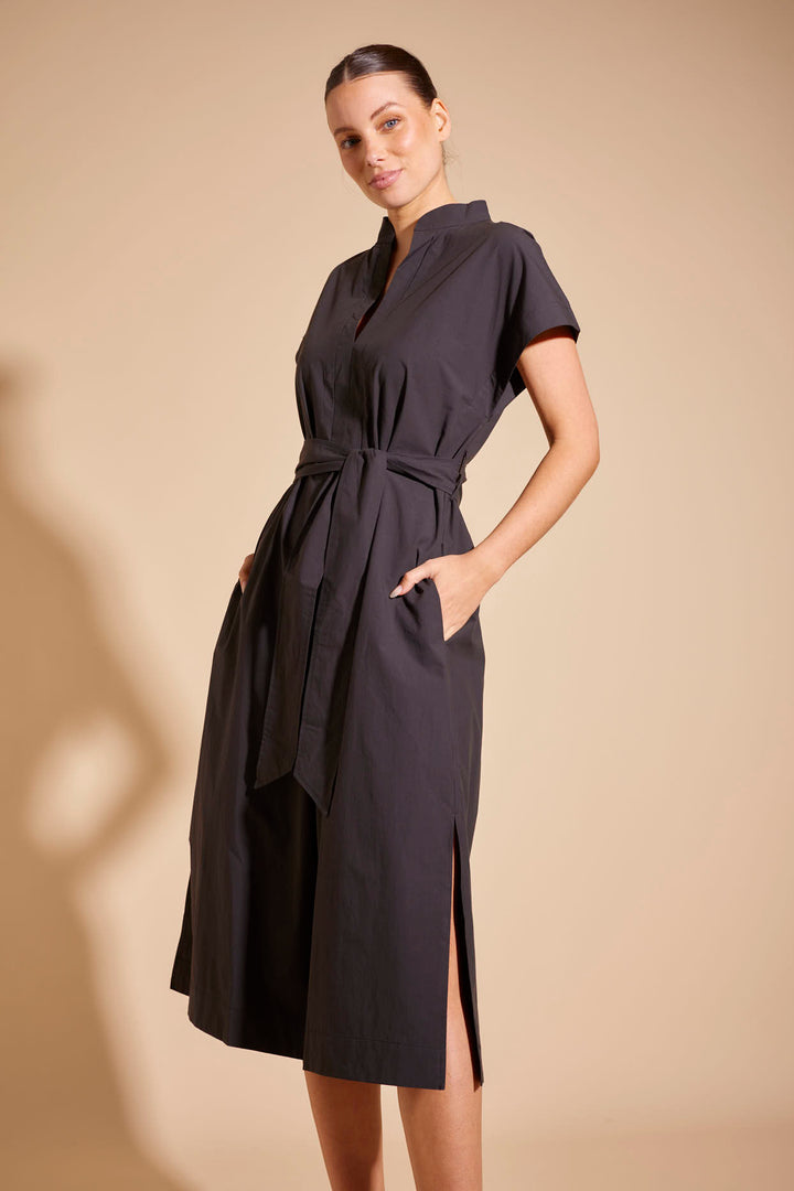Alessandra | Aviva Pima Cotton Dress in Black