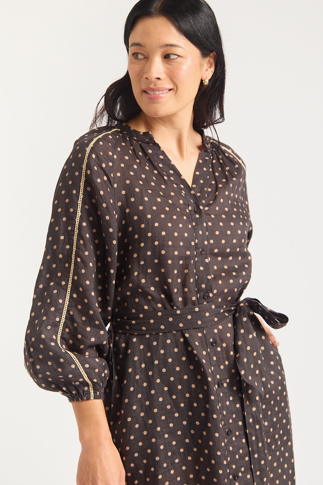 Alessandra | Antonia Dress | Chocolate / Beige - Dutch Hideout