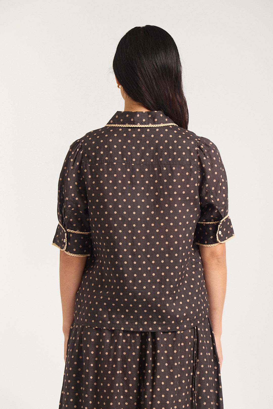 Alessandra | Ruby Shirt | Choco / Beige - Dutch Hideout