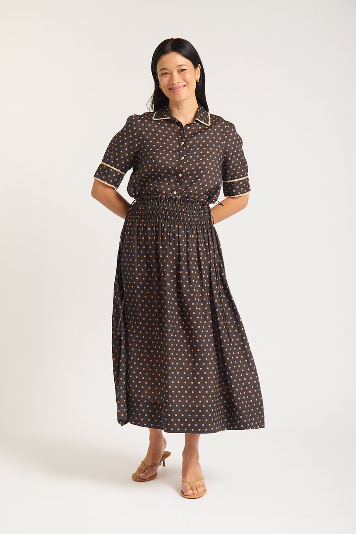 Alessandra | Sylvie Skirt | Choc / Beige