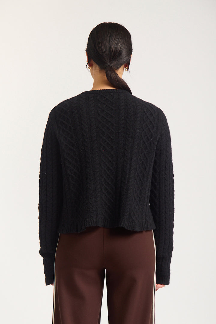 Alessandra | Peony Cardigan | Black - Dutch Hideout