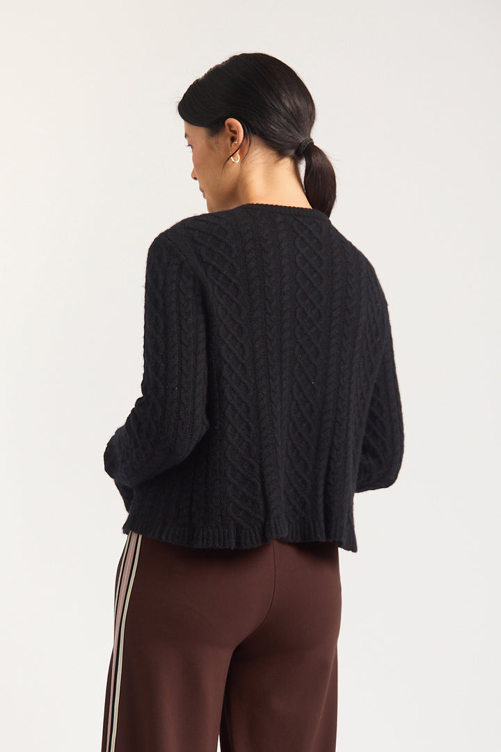 Alessandra | Peony Cardigan | Black - Dutch Hideout