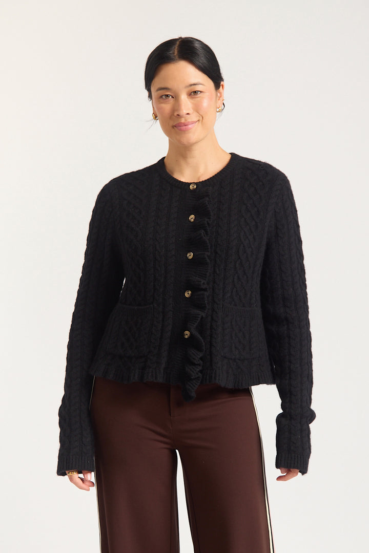 Alessandra | Peony Cardigan | Black - Dutch Hideout