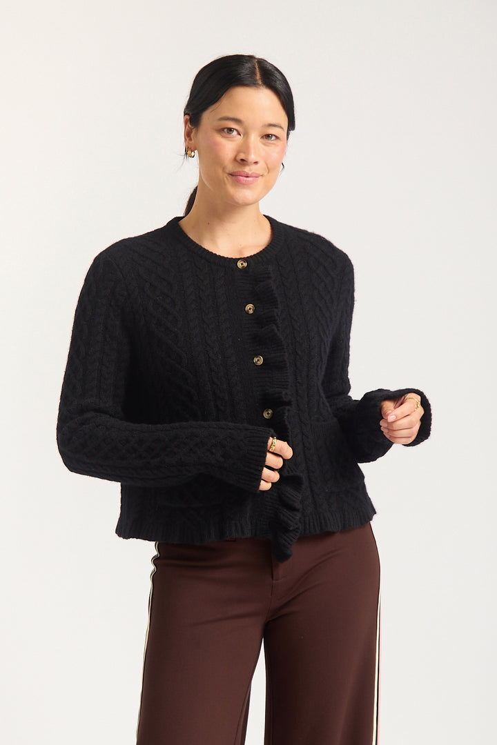 Alessandra | Peony Cardigan | Black - Dutch Hideout