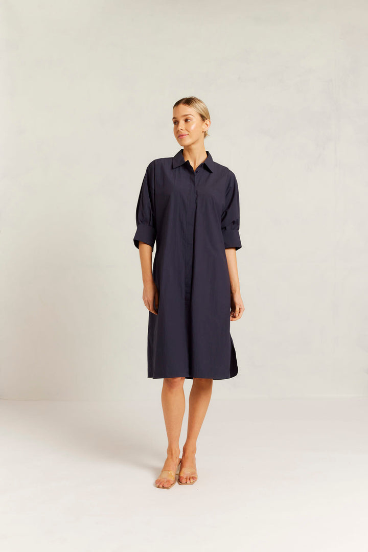 Alessandra | Briar Pima Cotton Dress | Navy