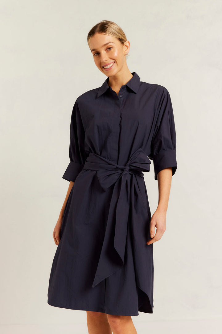 Alessandra | Briar Pima Cotton Dress | Navy