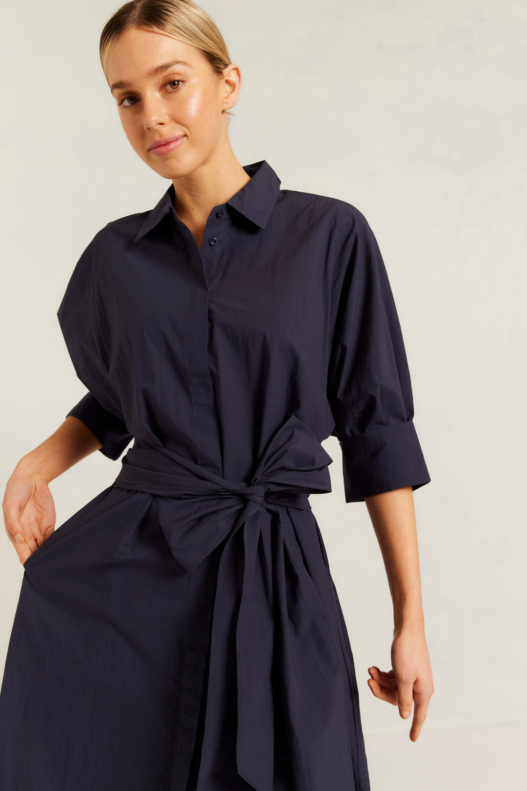 Alessandra | Briar Pima Cotton Dress | Navy