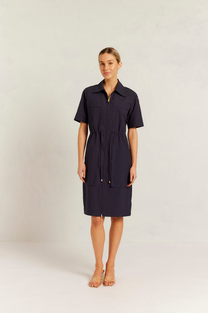 Alessandra | Avery Pima Cotton Dress | Navy