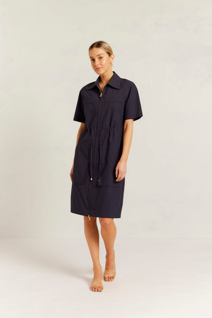 Alessandra | Avery Pima Cotton Dress | Navy