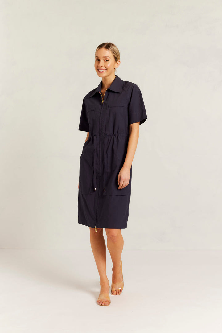 Alessandra | Avery Pima Cotton Dress | Navy