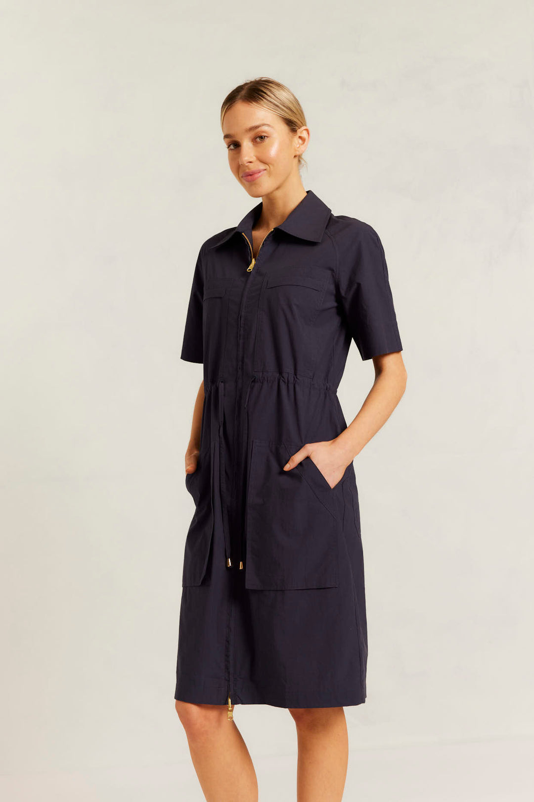 Alessandra | Avery Pima Cotton Dress | Navy