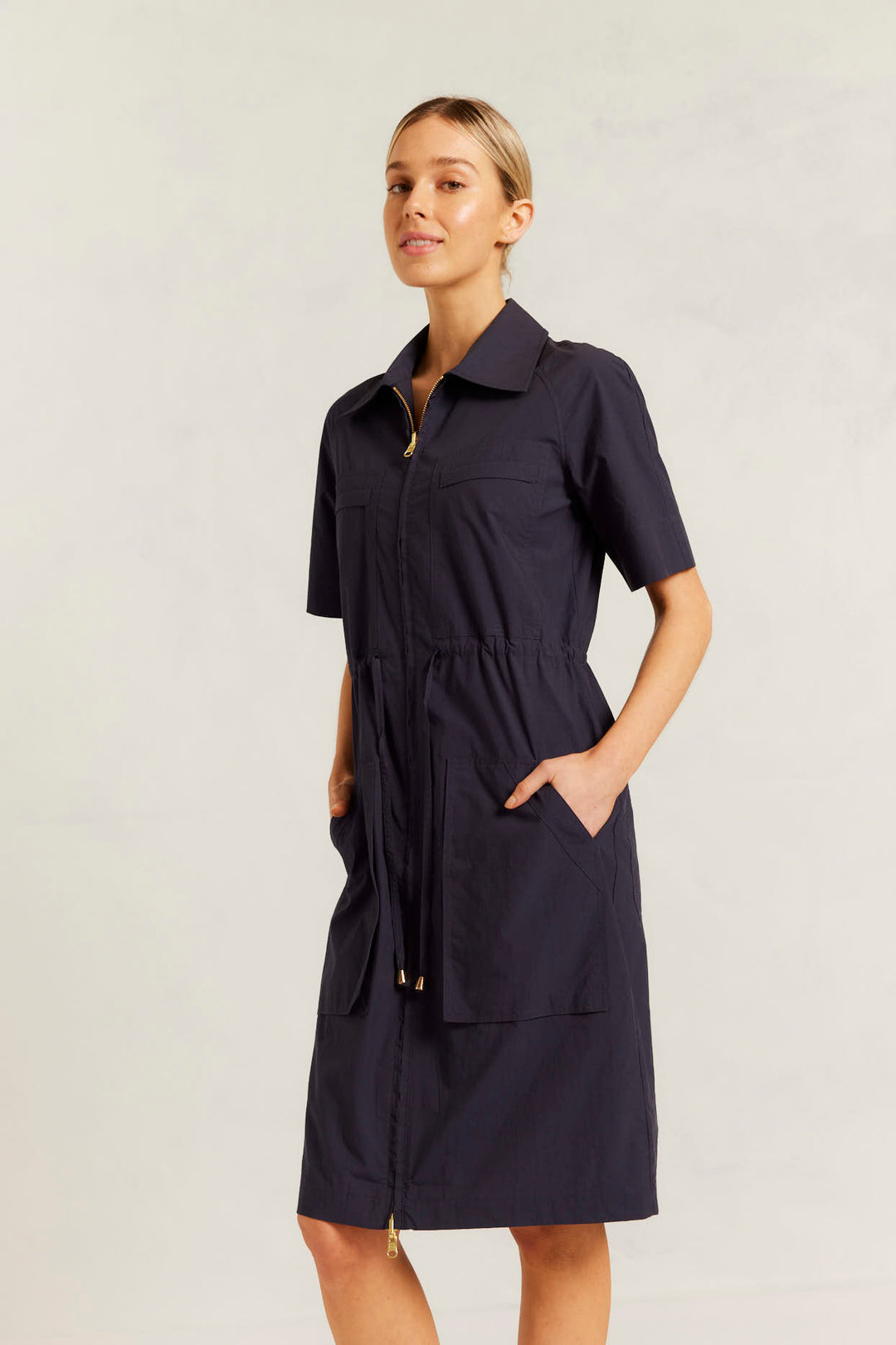 Alessandra | Avery Pima Cotton Dress | Navy