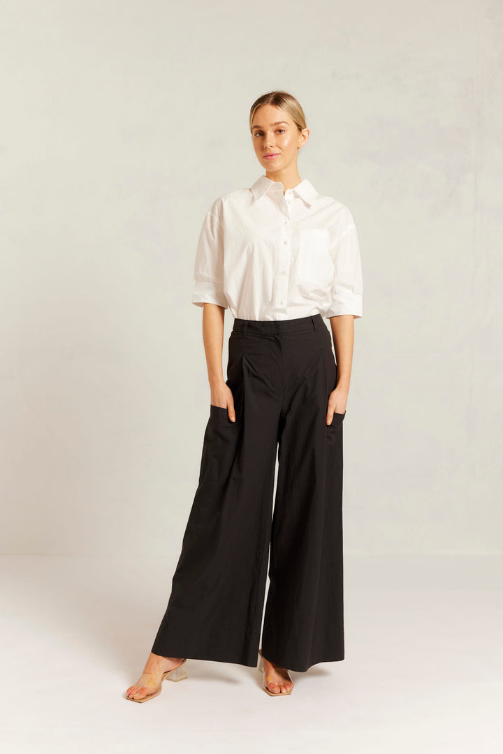 Alessandra | Rowena Pima Cotton Pant | Black