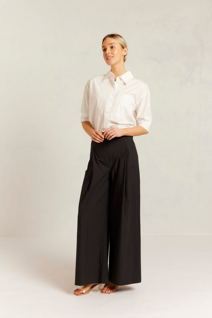 Alessandra | Rowena Pima Cotton Pant | Black