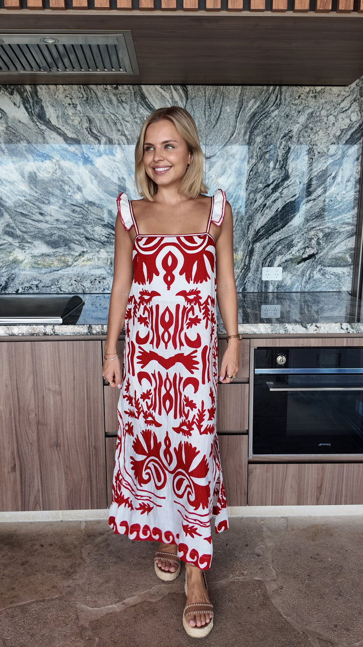 Luoni | Tia Dress | Red Sumba