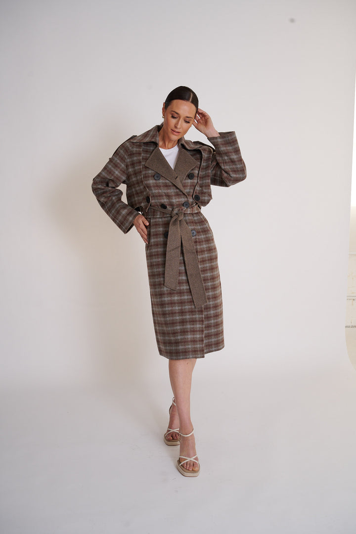 BIRDS OF A FEATHER | JOSIE COAT | FAWN PLAID
