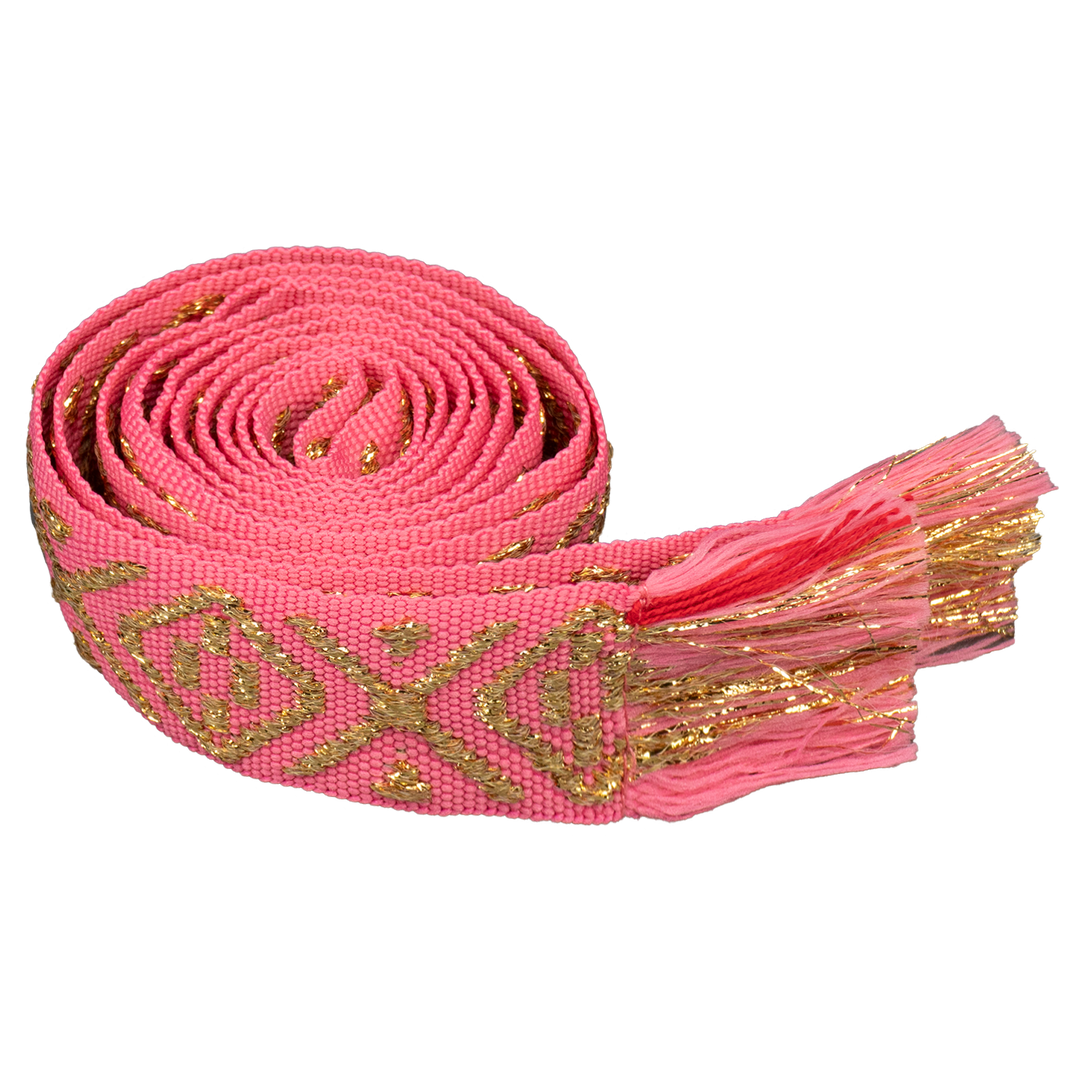 BANDS OF LA | BAG STRAP | PINK AND GOLD LUREX