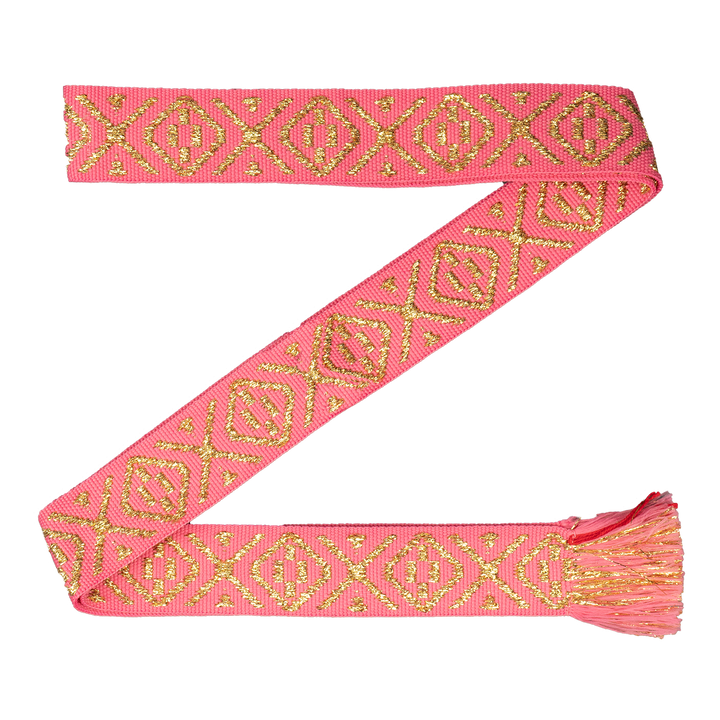 BANDS OF LA | BAG STRAP | PINK AND GOLD LUREX