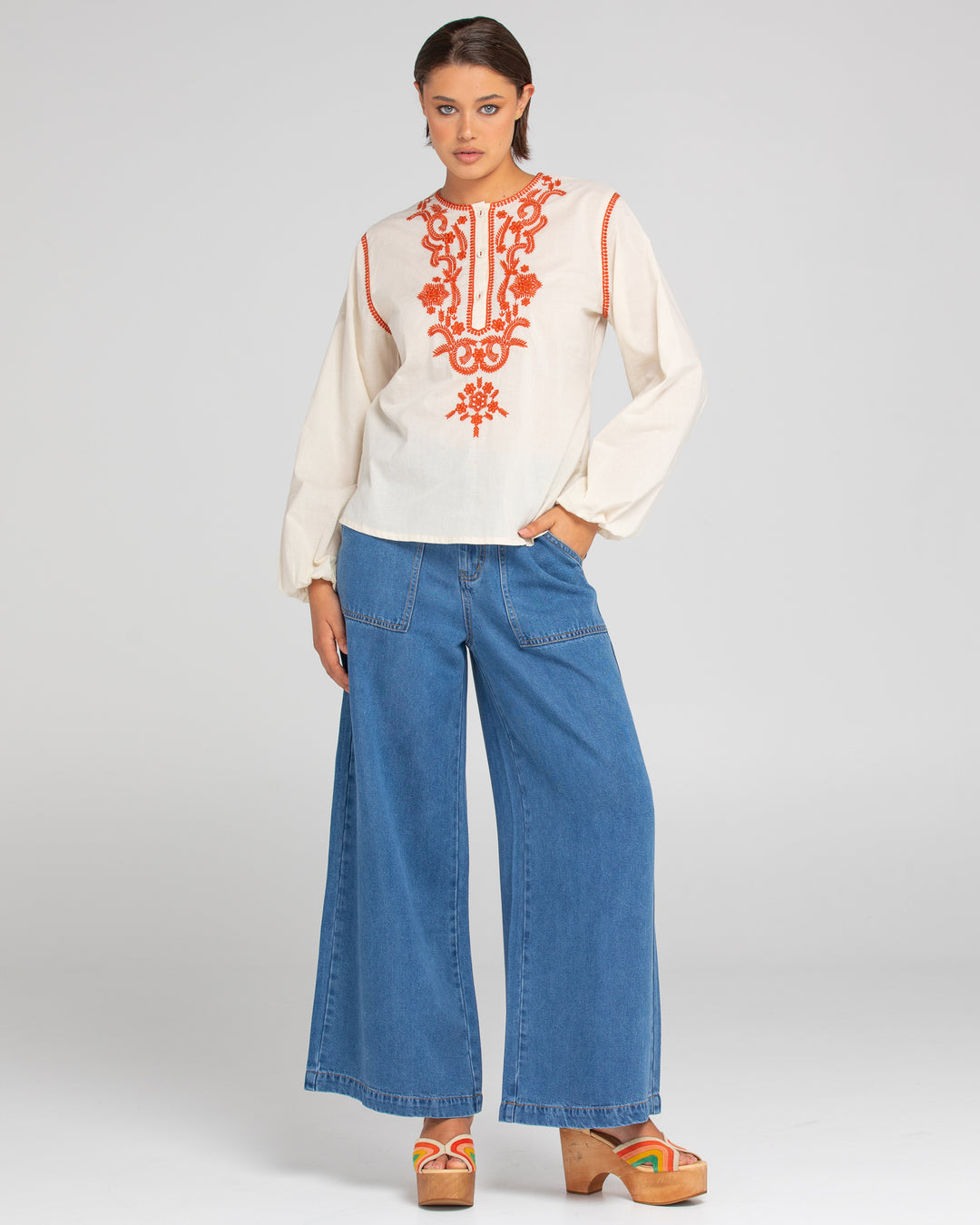 Boom Shankar | Jadu Shirt - Embroidered Rust | Turtle Dove