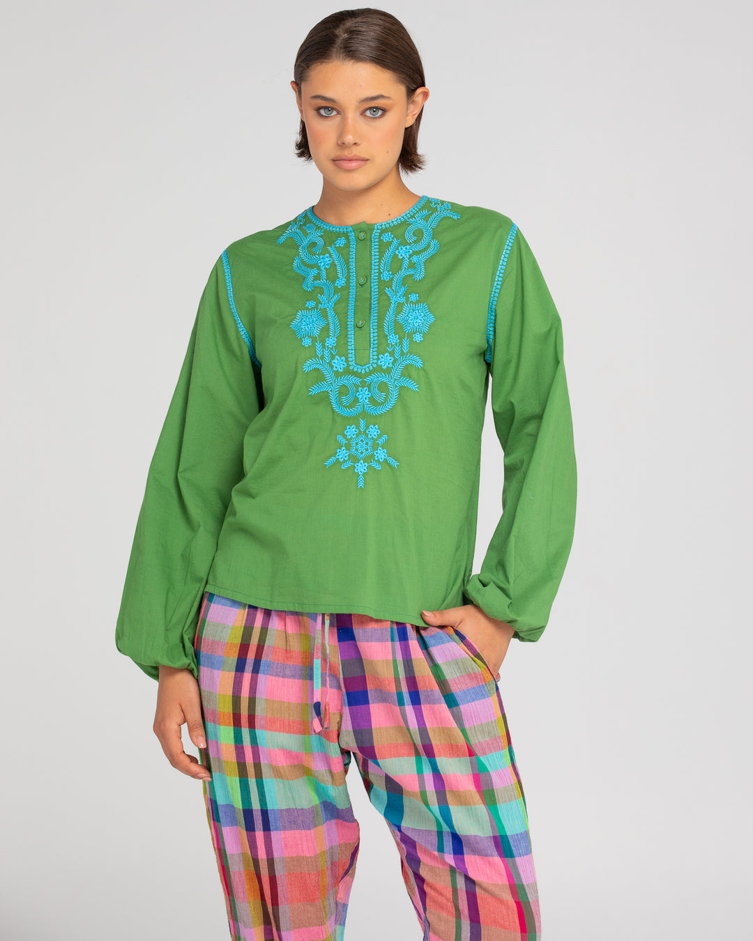 Boom Shankar | Jadu Shirt | Embroidered Green