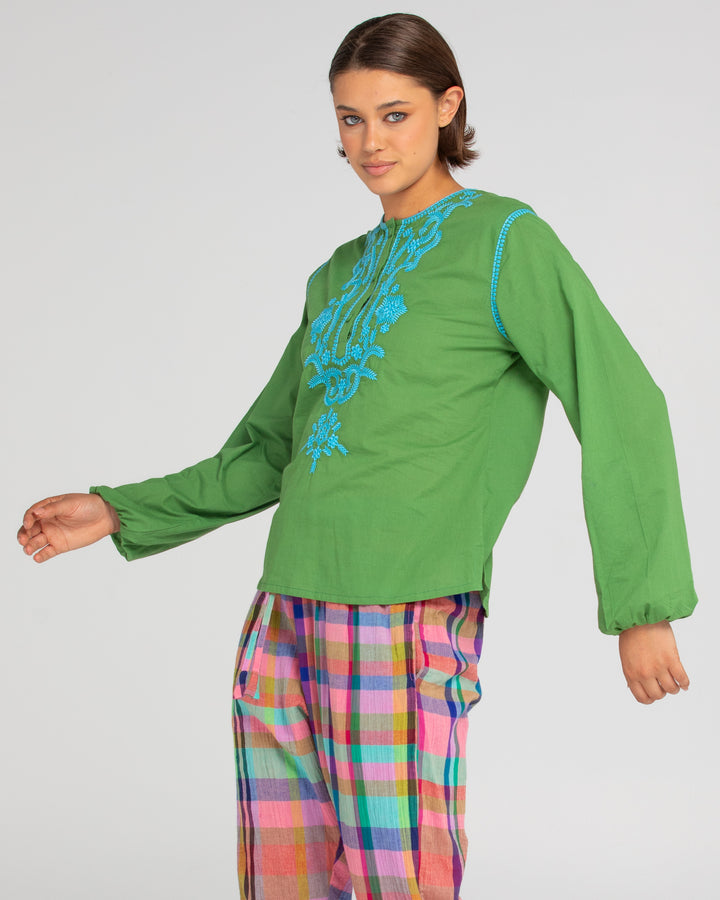 Boom Shankar | Jadu Shirt | Embroidered Green