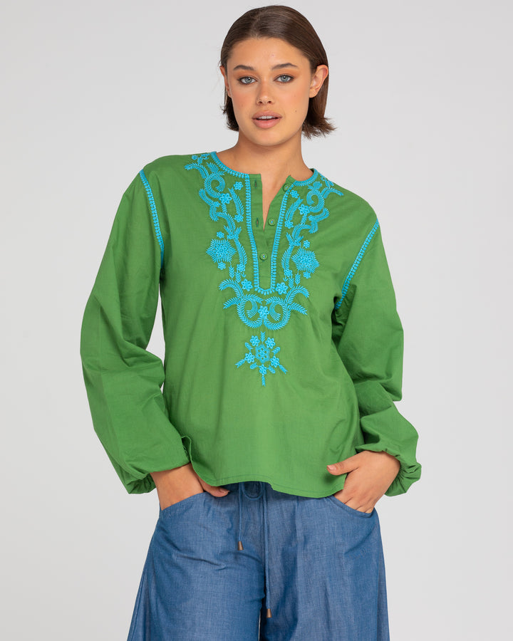 Boom Shankar | Jadu Shirt | Embroidered Green