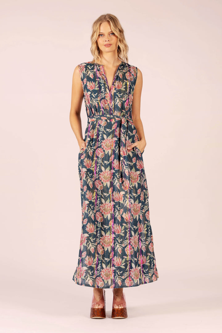 LOLA | Stella Cotton Maxi Saint Dress | Saint Teal & Coral
