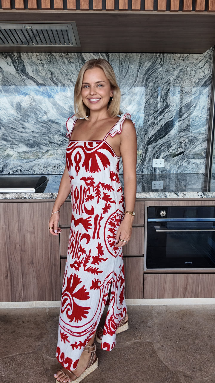 Luoni | Tia Dress | Red Sumba