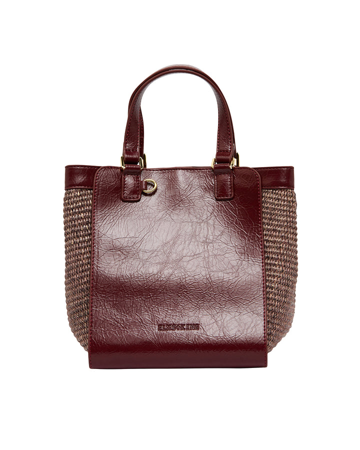 Elms + King | Carnegie Tote | Burgundy / Coco Weave