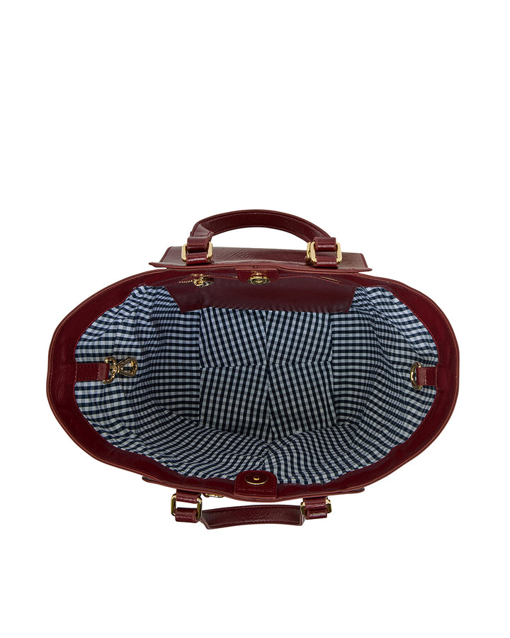 Elms + King | Carnegie Tote | Burgundy / Coco Weave