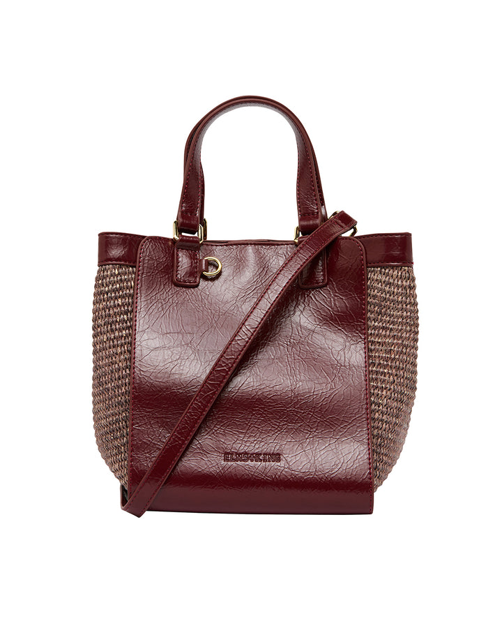 Elms + King | Carnegie Tote | Burgundy / Coco Weave