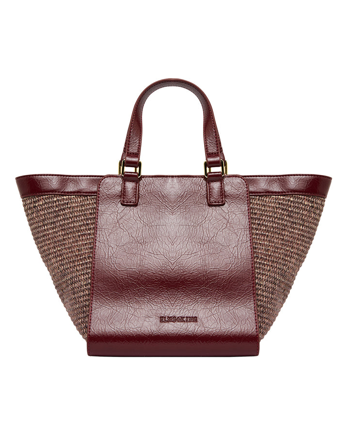 Elms + King | Carnegie Tote | Burgundy / Coco Weave