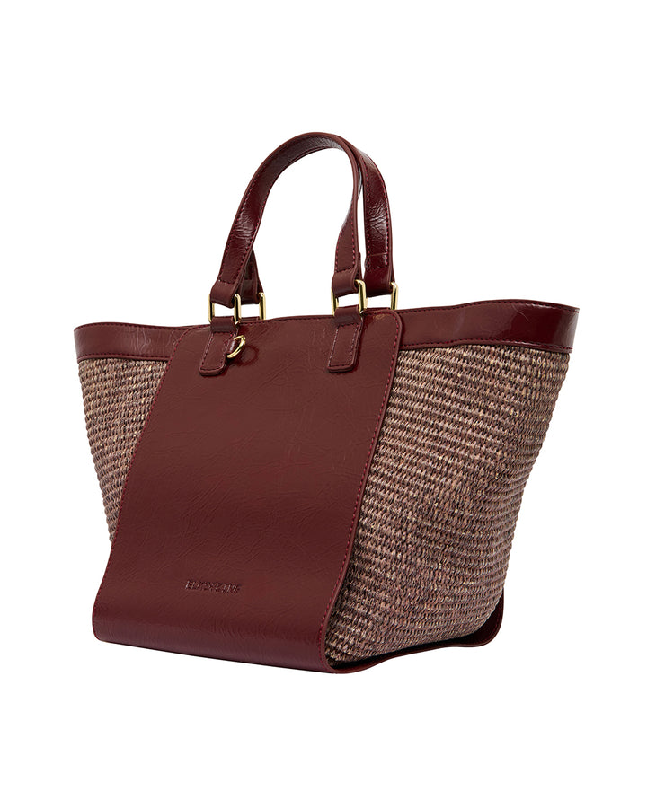 Elms + King | Carnegie Tote | Burgundy / Coco Weave