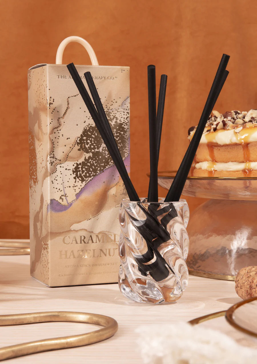 The Aromatherapy Co | Festive Favours LE Aroma Sticks & Holder - Caramel Hazelnut