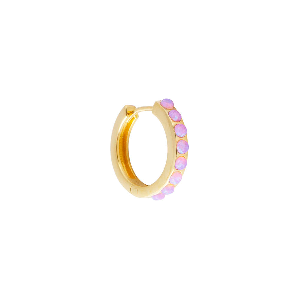 Fairley | Pink Opal Crystal Midi Hoops