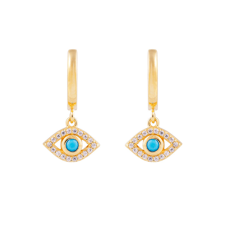 Fairley | Turquoise Evil Eye Hoops