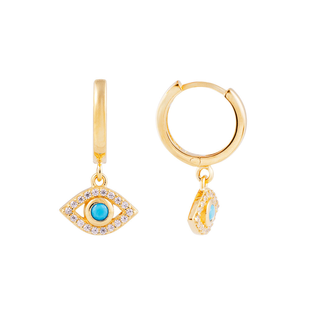 Fairley | Turquoise Evil Eye Hoops