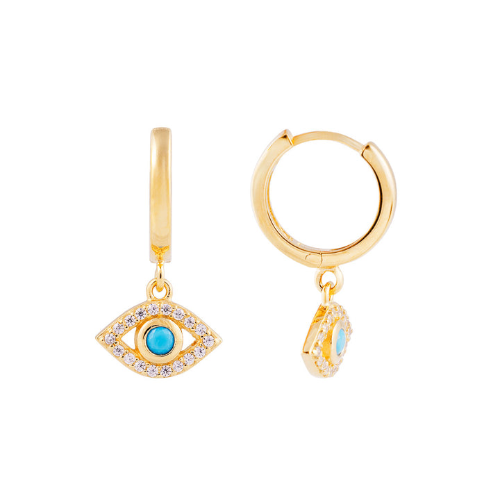 Fairley | Turquoise Evil Eye Hoops