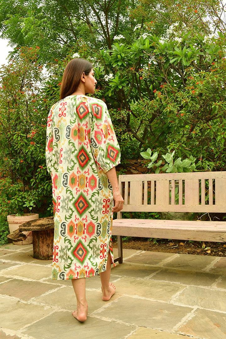 Mandalay Designs | Mrs Kapoor Maxi Dress | Off White Multi