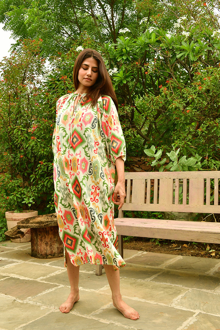 Mandalay Designs | Mrs Kapoor Maxi Dress | Off White Multi