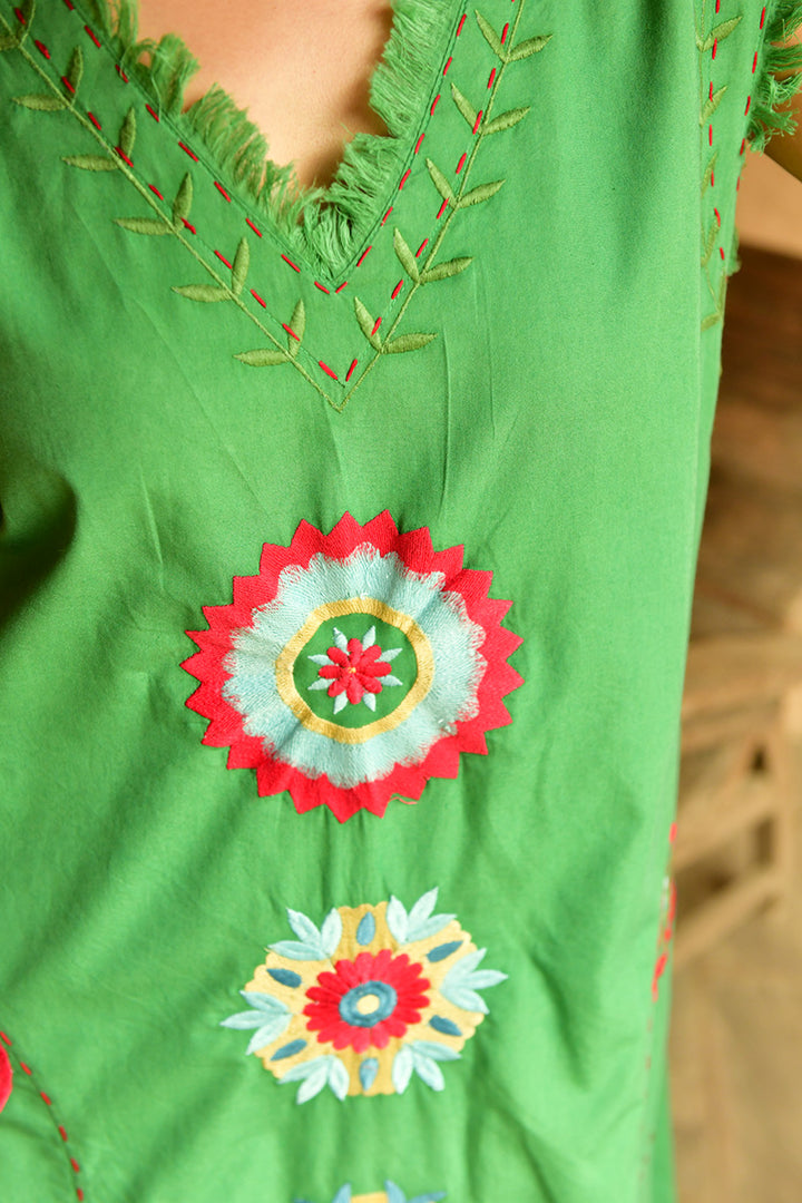 Mandalay Designs | Evelyn Gidget Midi Dress - Leaf | Green