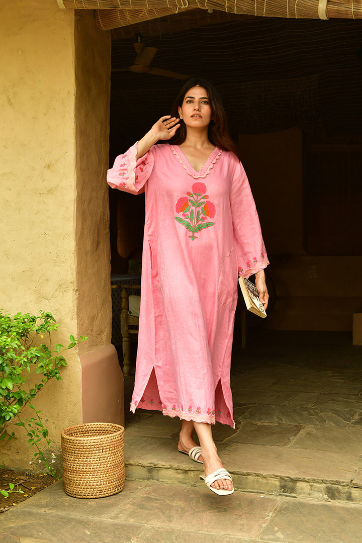 Mandalay Designs | Marigold Cabana Maxi Dress | Quartz Pink