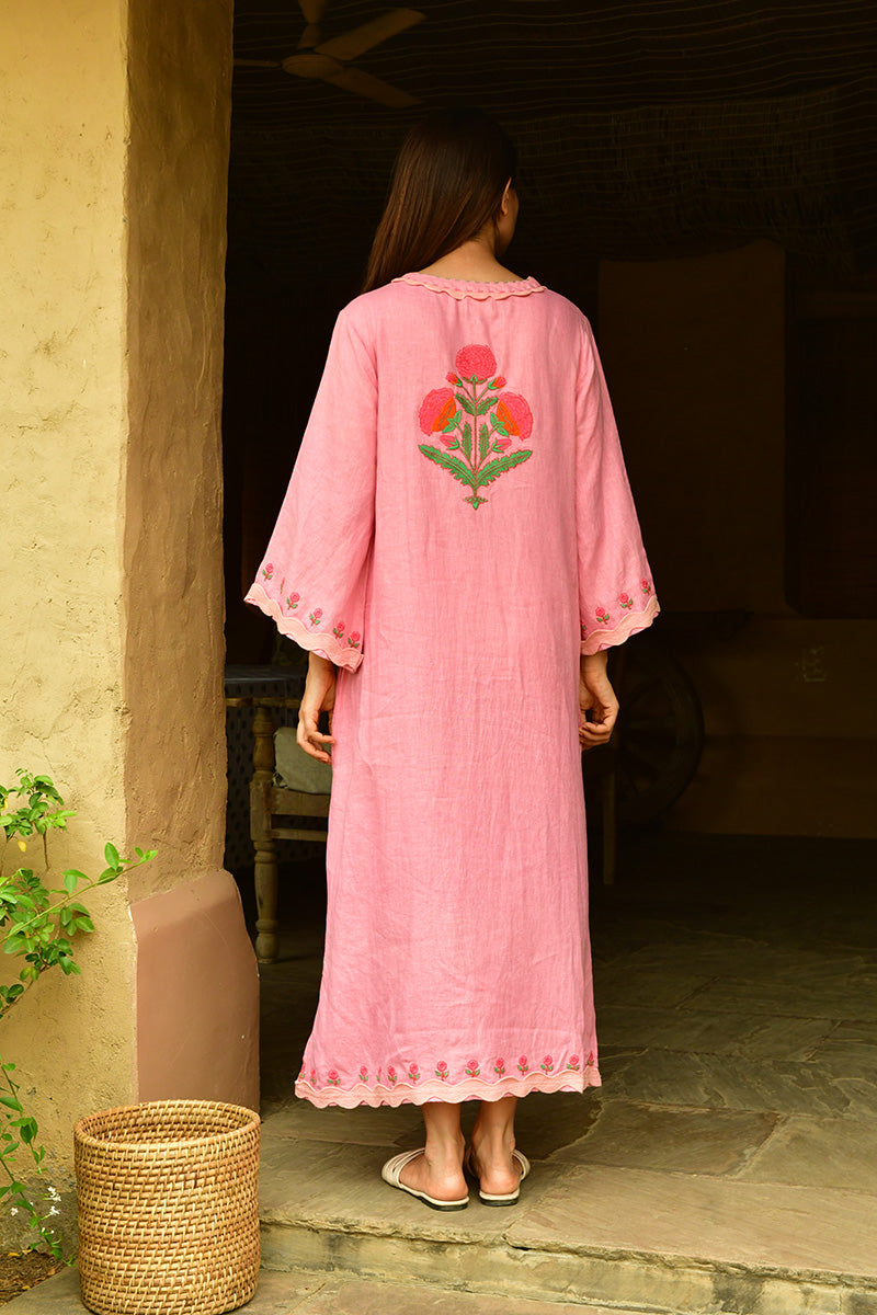 Mandalay Designs | Marigold Cabana Maxi Dress | Quartz Pink