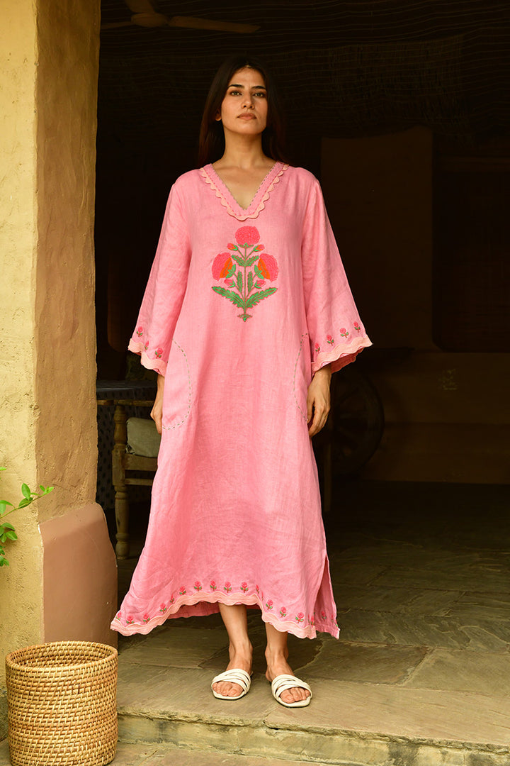 Mandalay Designs | Marigold Cabana Maxi Dress | Quartz Pink