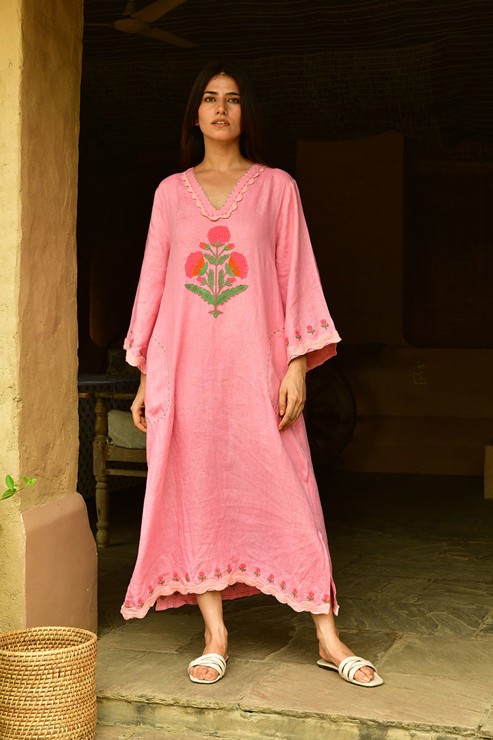 Mandalay Designs | Marigold Cabana Maxi Dress | Quartz Pink