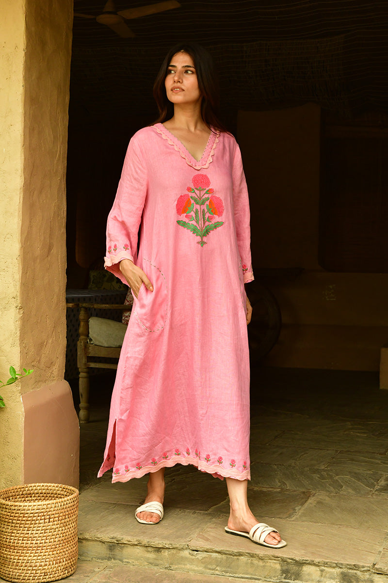 Mandalay Designs | Marigold Cabana Maxi Dress | Quartz Pink