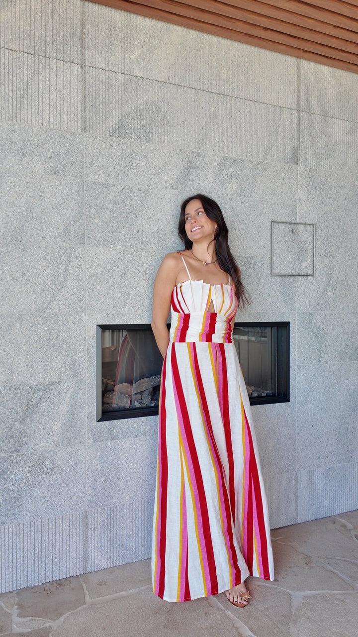 Luoni | Poppy Shell Dress | Candy Stripe
