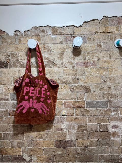 Love and Peace bag I Brown & Pink - Dutch Hideout