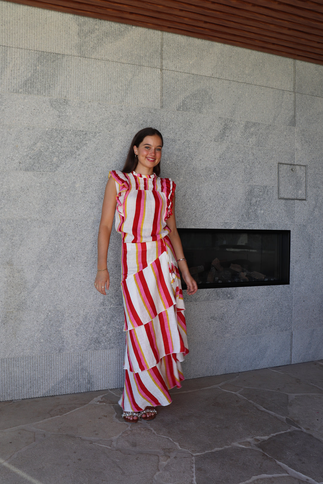 Luoni | Lotte Frill Skirt | Candy Stripe