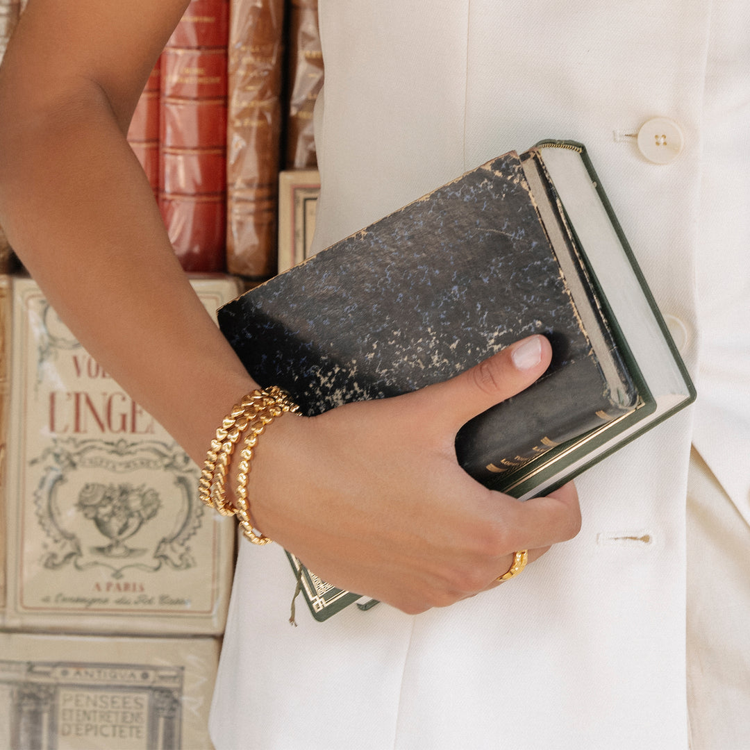 Fairley | Golden Heart Tennis Bracelet - Dutch Hideout